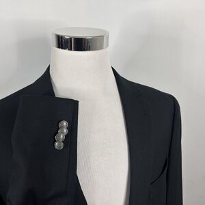 Joseph Abboud 44L Blazer REDA 110s Wool Black Silver Two Button Double Vented
